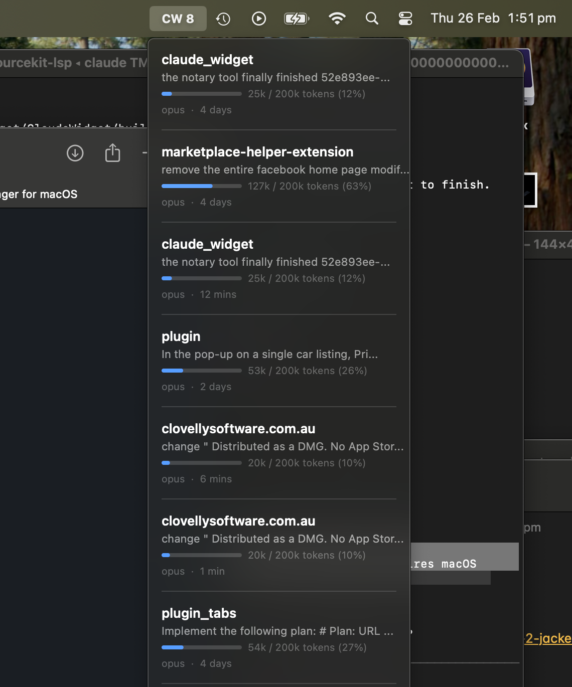 ClaudeWidget screenshot