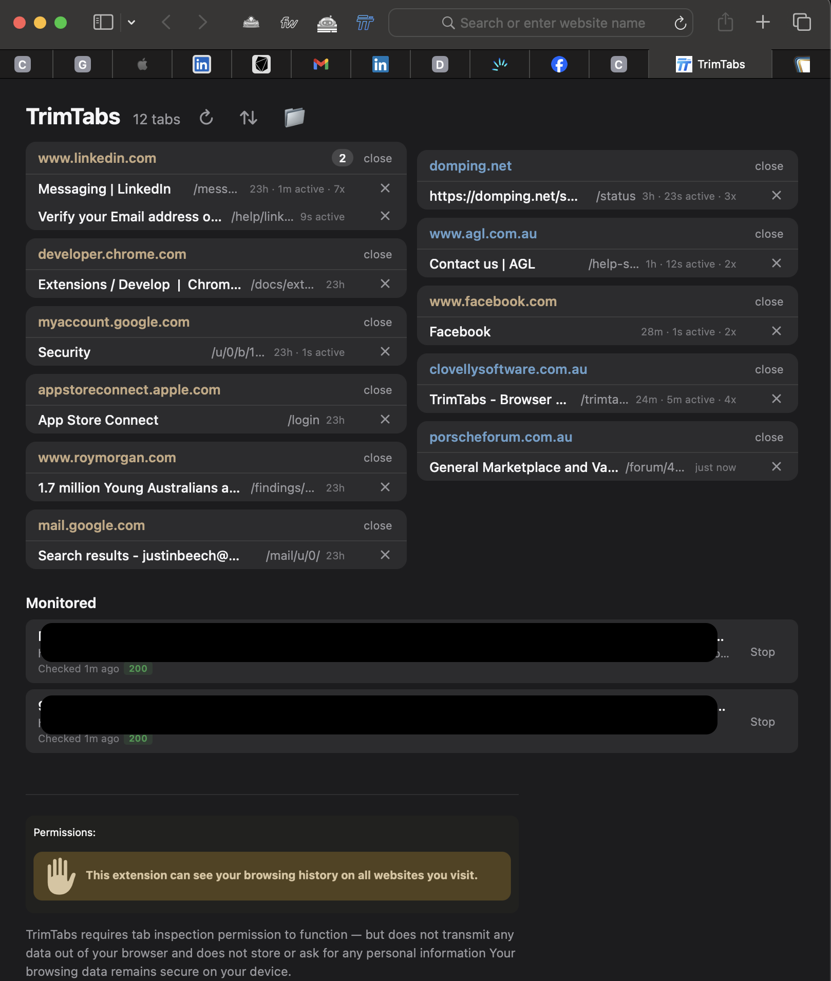TrimTabs screenshot